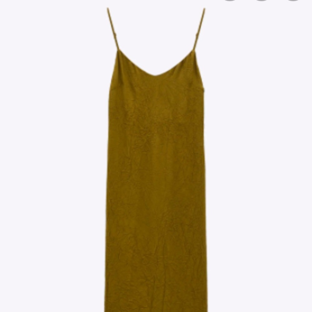 NWT Zara Khaki Slip Dress - Picture 2 of 8